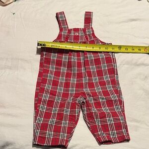 First moments layette Plaid Red Kids Overalls
